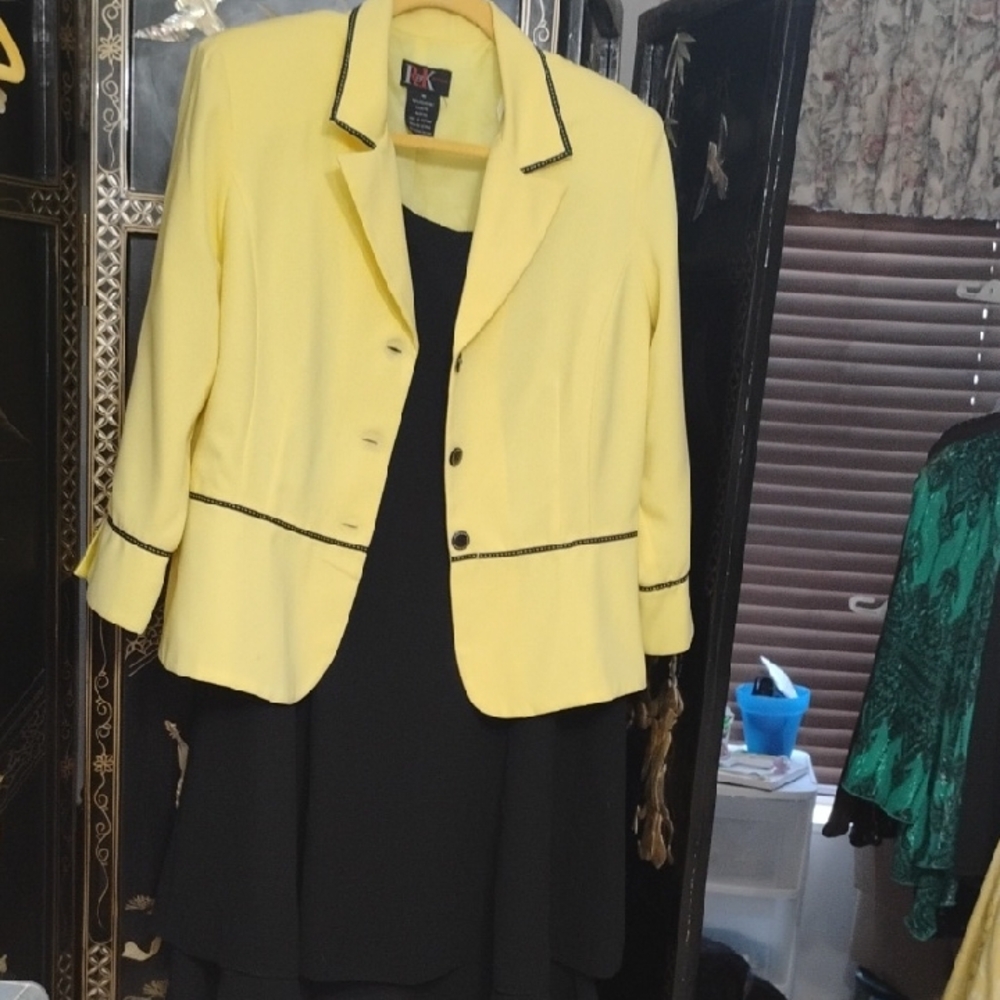 Yellow Blazer with Black Accents